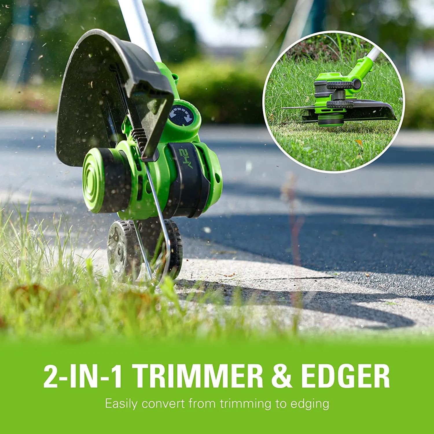 Greenworks 48V (24V x 2) 20" Cordless Battery Mower, 12" String Trimmer/Edger, & 320 CFM Blower Combo Kit w/ (2) 4.0Ah Batteries, (1) 2.0Ah Battery & Chargers - Image 7