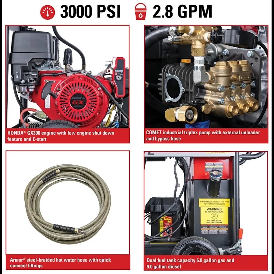 Simpson BB65106 Big Brute Professional 4000 PSI (Gas-Hot Water) Pressure Washer - UK Fast Gas - Image 12